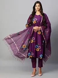 Stylish Women Cotton Kurta, Bottom with Dupatta Set-thumb1