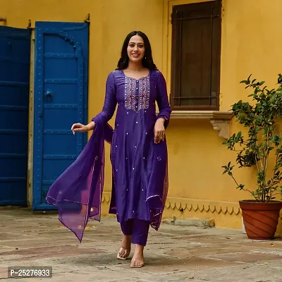 Stylish Women Cotton Kurta, Bottom with Dupatta Set