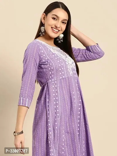 Stylish Purple Rayon Embroidered Kurta Bottom and Dupatta Set For Women-thumb4