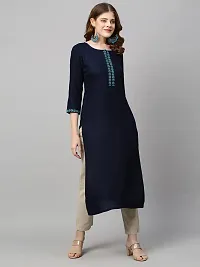 ANNI DESIGNER Women's Cotton Blend Printed Straight Kurta (Kissa)-thumb4