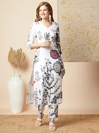 Stylish White Rayon Printed Kurta Bottom Set For Women-thumb3