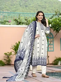 Stylish Blue Rayon Striped Kurta Bottom and Dupatta Set For Women-thumb2