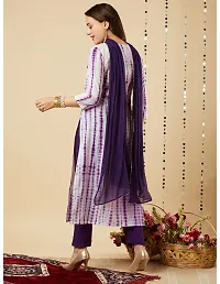 Trendy Purple Printed Cotton Blend Straight Kurta Pant With Dupatta-thumb1