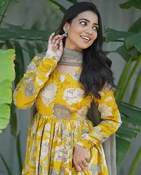 Stylish Yellow Rayon Printed Kurta Bottom and Dupatta Set For Women-thumb3