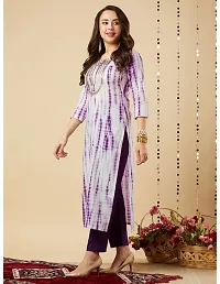 Trendy Purple Printed Cotton Blend Straight Kurta Pant With Dupatta-thumb2