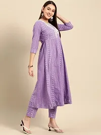 Stylish Purple Rayon Embroidered Kurta Bottom and Dupatta Set For Women-thumb2