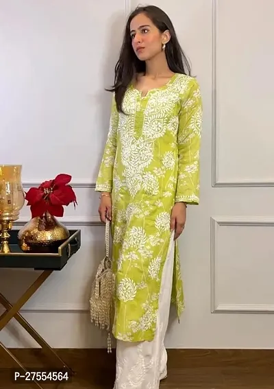 Fancy Cotton Blend Kurta And Bottom Set For Women-thumb3