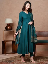 Fancy Rayon Kurta Bottom And Dupatta Set For Women-thumb2