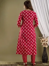 Stylish Red Rayon Printed Kurta Bottom and Dupatta Set For Women-thumb1