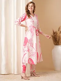 Stylish Pink Rayon Printed Kurta Bottom Set For Women-thumb3