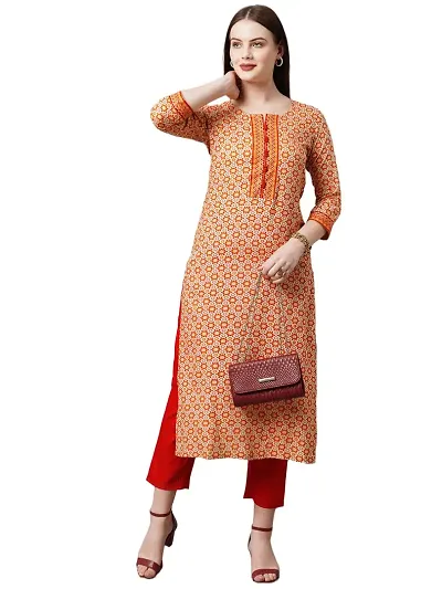 Stylish Cotton Straight Printed Kurta With Pant And Dupatta Set