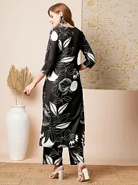 Stylish Black Rayon Printed Kurta Bottom Set For Women-thumb1