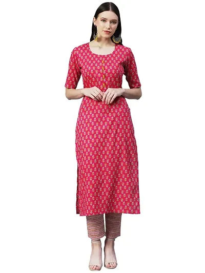 Stylish Womens Blend Straight Kurta With Pant