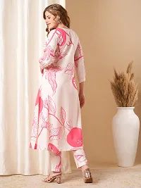 Stylish Pink Rayon Printed Kurta Bottom Set For Women-thumb1