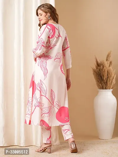 Stylish Pink Rayon Printed Kurta Bottom Set For Women-thumb2