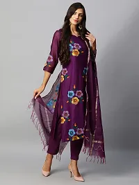 Stylish Women Cotton Kurta, Bottom with Dupatta Set-thumb2