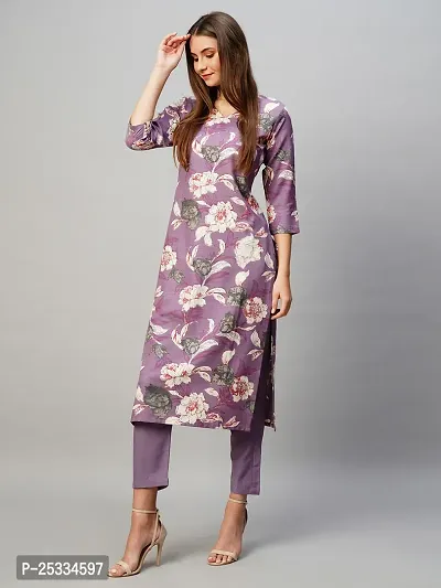 Stylish Cotton Blend Kurta Bottom Set For Women-thumb2