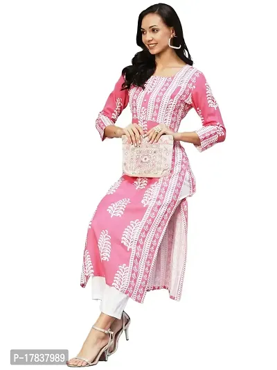 Stylish Womens Rayon Printed Straight Kurta-thumb0