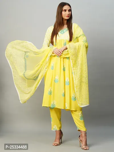 Stylish Cotton Blend Kurta, Bottom and Dupatta Set For Women-thumb2