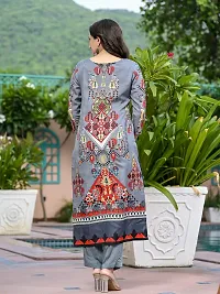 Stylish Multicoloured Rayon Printed Kurta Bottom and Dupatta Set For Women-thumb1