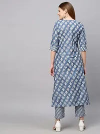 ANNI DESIGNER Women's Cotton Blend Printed Straight Kurta with Pant (Funnu)-thumb1