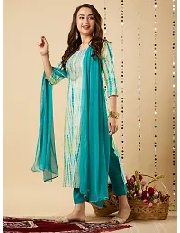 Trendy Blue Printed Cotton Blend Straight Kurta Pant With Dupatta-thumb3