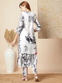 Stylish White Rayon Printed Kurta Bottom Set For Women-thumb1