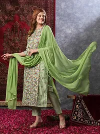 Stylish Green Rayon Embroidered Kurta Bottom and Dupatta Set For Women-thumb3