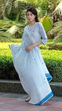 Elegant Cotton Blend Lace Kurta with Pant And Dupatta Set For Women-thumb3