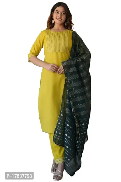 Stylish Womens Ruby Cotton Straight Solid Kurta With Palazzo And Dupatta-thumb0