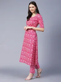 Stylish Womens Cotton Blend Printed Straight Kurta With Pant-thumb1