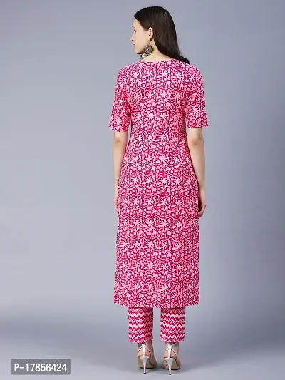 Stylish Womens Cotton Blend Printed Straight Kurta With Pant-thumb4