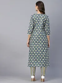 Cotton Blend Floral Print Kurtas For Women-thumb1