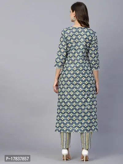 Cotton Blend Floral Print Kurtas For Women-thumb2