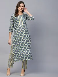 Cotton Blend Floral Print Kurtas For Women-thumb2