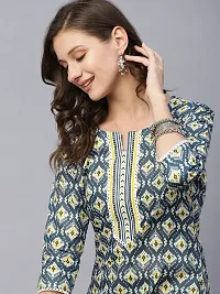 Cotton Blend Floral Print Kurtas For Women-thumb3