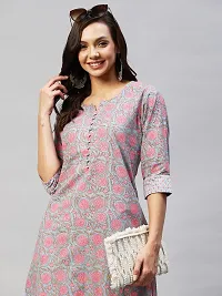 Stylish Womens Cotton Blend Straight Printed Kurta With Pant-thumb4