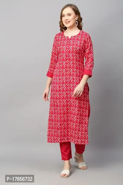 Stylish Womens Cotton Blend Straight Printed Kurta With Pant-thumb4