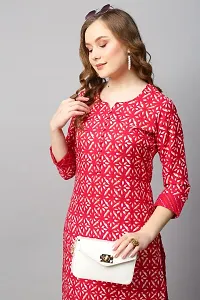 Stylish Womens Cotton Blend Straight Printed Kurta With Pant-thumb1