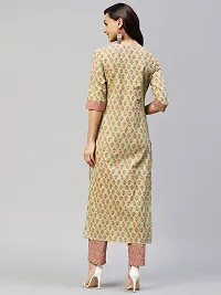 Stylish Womens Cotton Blend Straight Printed Kurta With Palazzo-thumb1