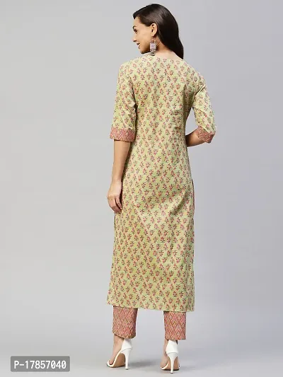 Stylish Womens Cotton Blend Straight Printed Kurta With Palazzo-thumb2