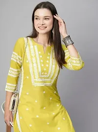 Stylish Womens Cotton Blend Embroidered Straight Kurta-thumb3