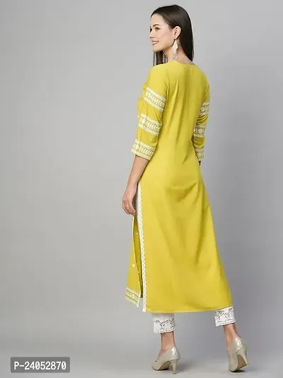 Stylish Womens Cotton Blend Embroidered Straight Kurta-thumb2