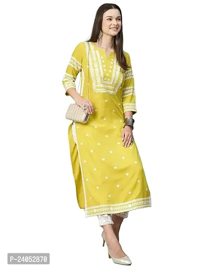 Stylish Womens Cotton Blend Embroidered Straight Kurta-thumb3