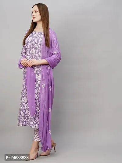 ANNI DESIGNER Women's Cotton Blend Straight Printed Kurta with Pant  Dupatta-thumb2