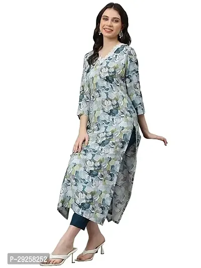 Classic Women's Cotton Blend Straight Printed Kurta with Pant-thumb0