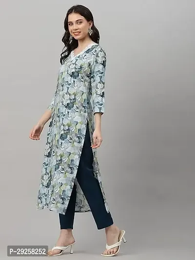 Classic Women's Cotton Blend Straight Printed Kurta with Pant-thumb4