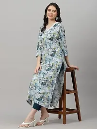 Classic Women's Cotton Blend Straight Printed Kurta with Pant-thumb1