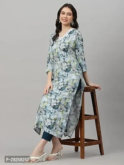 Classic Women's Cotton Blend Straight Printed Kurta with Pant-thumb2