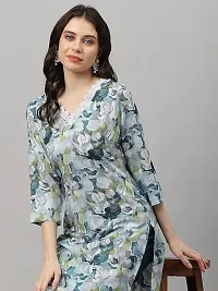 Classic Women's Cotton Blend Straight Printed Kurta with Pant-thumb2